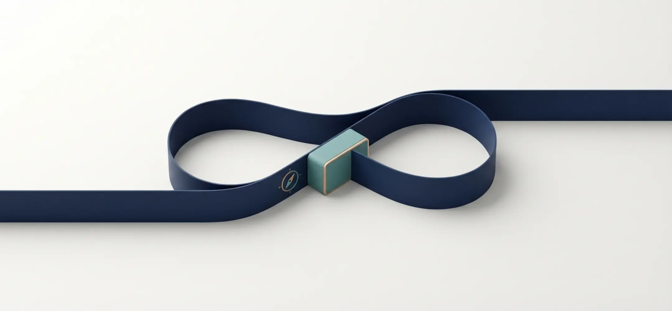 Gestileerde lusvormige pipeline met ingeplugde module en kompasmarkering, als metafoor voor gestroomlijnd recruitmentproces.