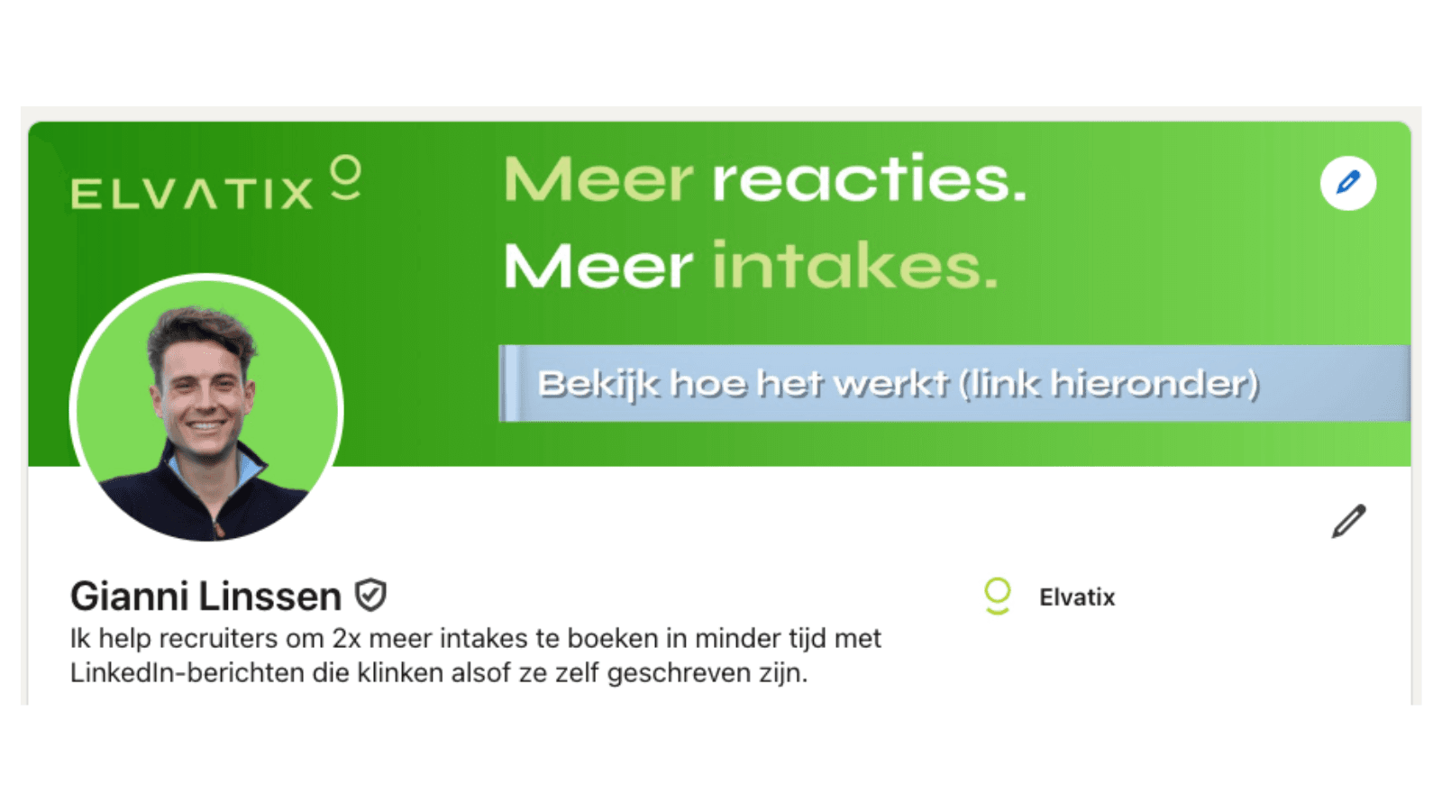 Het profiel van Gianni Linssen op LinkedIn om het blog LinkedIn profiel optimaliseren goed te presenteren